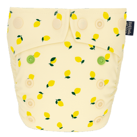 NOWOŚĆ Pielucha Wielorazowa AIO One Size CYTRYNKI (kolekcja Wszystko co dobre)